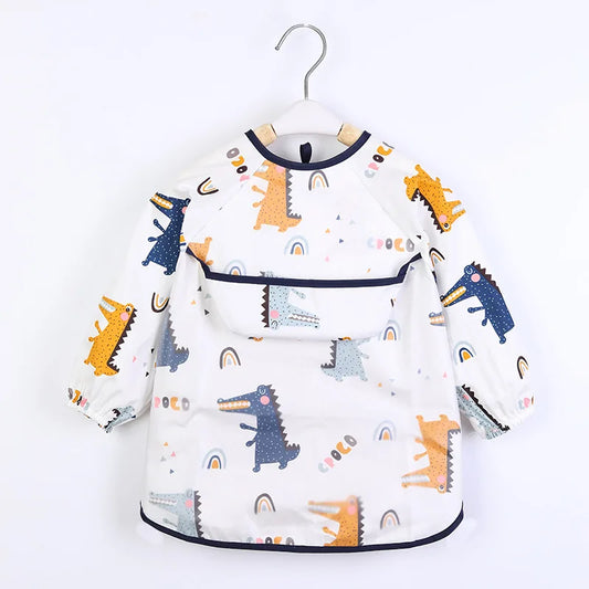Waterproof Long-Sleeve Baby Smock – Art Apron & Feeding Bib with Pocket for Toddlers & Infants (Boys & Girls) - Kidzy Market