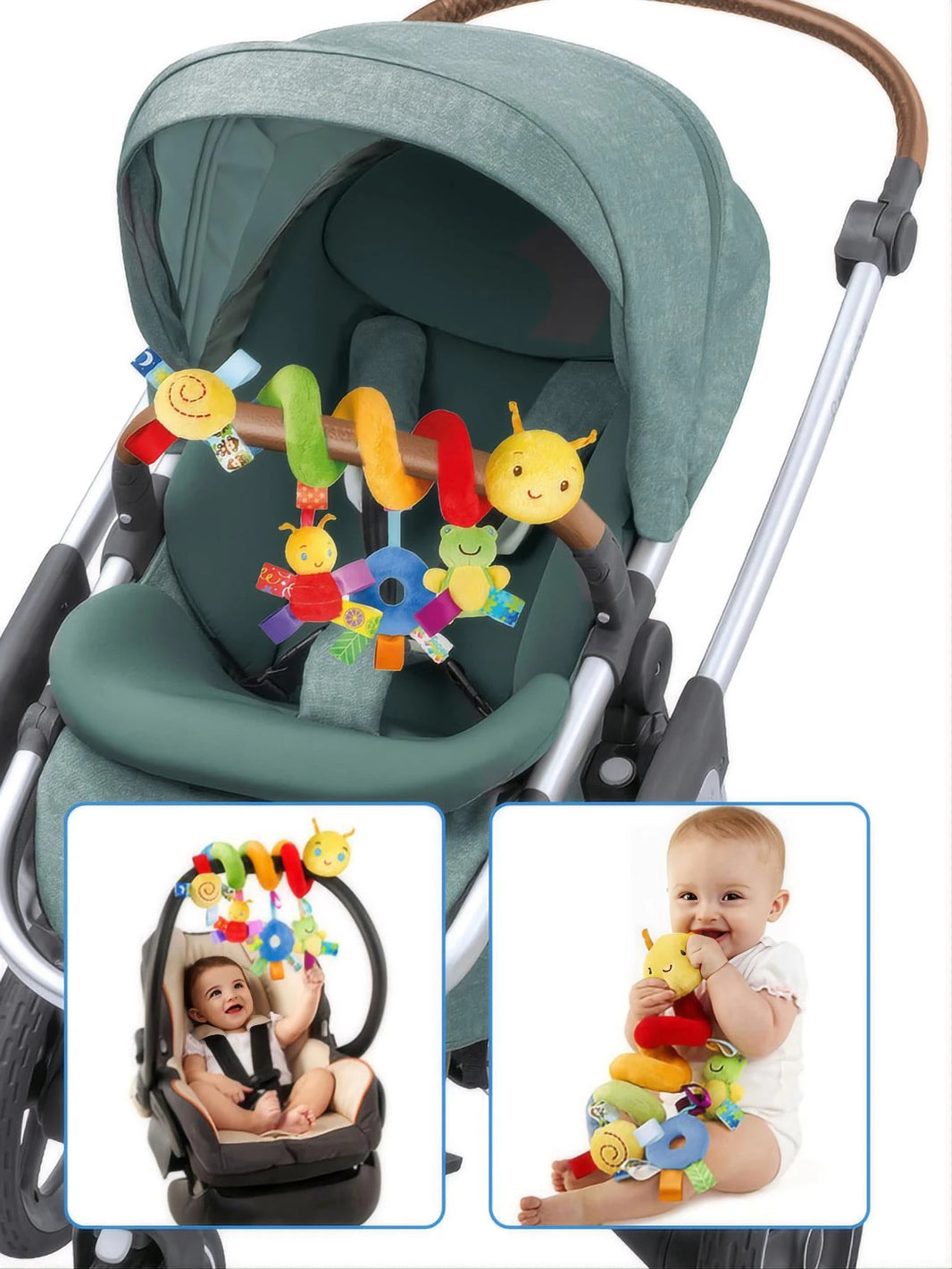 0-6 Months Colorful Label Bed and Hanging Comfort Toys for Infants, Crib and Car Seat