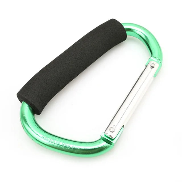 Large Aluminum Carabiner Stroller Hooks Organizer D-Ring Spring Snap Keychain Clip for Hanging Purses and Shopping Bags