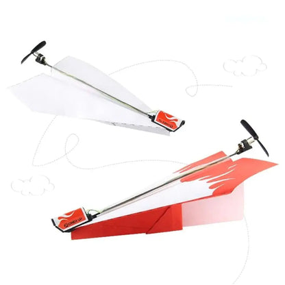 Hand Throwing Electric Model Airplane Motor Power Folding Paper Plane Educational DIY Toy