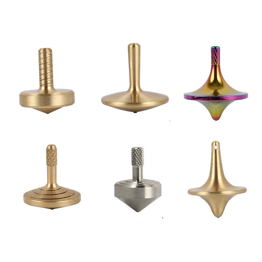Metal Brass Gyroscope Spinning Top Fidget Toy (Mini Desktop Spinner, 1.5 in)