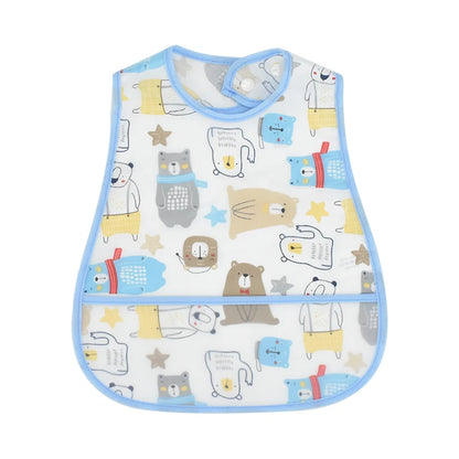 2023 New Cartoon Pattern EVA Waterproof Baby Bibs – Adjustable Feeding Apron with Pocket for Kids, Baby Burp Cloths - Kidzy Market
