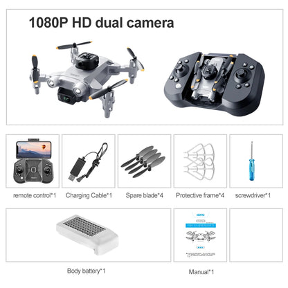 Mini V30 WiFi FPV Drone – Foldable RC Quadcopter with 4K HD Dual Cameras and Obstacle Avoidance