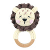 1pc Safety Wooden Baby Teether - Crochet Cartoon Long Ear Bunny Rattler with Mobile Crib Bell | Newborn Teething Toy & Handbell