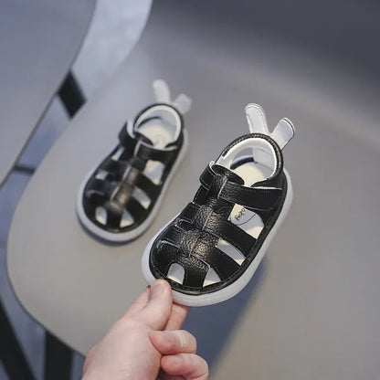 Baby Girls’ Genuine Leather Sandals – Boys’ Summer Shoes, Infant & Toddler Non-Slip Soft-Soled Kids’ Casual Beach Sandals