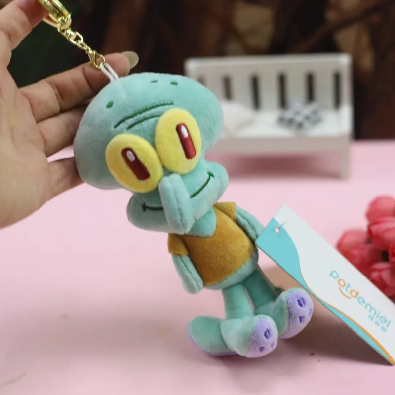 Anime Spongebob Squarepants Plush Keychain, Patrick Star Squidward Krabs Gary Toy Gift for Kids