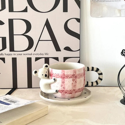 260ml Koala Ceramic Mug (8.8 fl oz) – Hand-Painted 3D Cute Japanese-Style Coffee Cup, 1-Piece