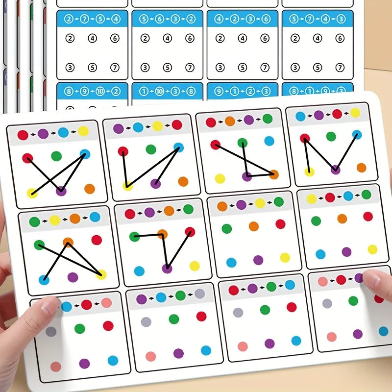 Visual Tracking and Attention Training Cards for Kids, Color and Number Recognition, Memory Improvement Gift