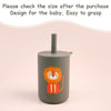 TYRY.HU 1Pc Baby Feeding Straw Cup, Cartoon Learning Feeding Cup, Food Grade Silicone Toddler Water Bottle, BPA Free Tableware