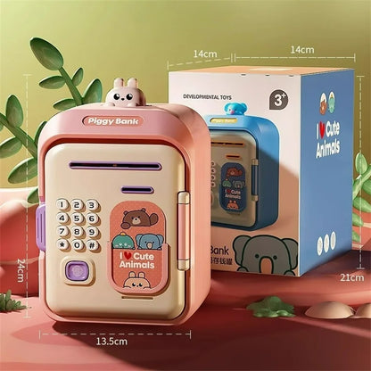 Electronic Piggy Bank with Password Safe Smart Fingerprint Automatic Banking Children's Gift Money Box