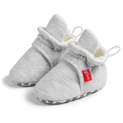Winter Baby Boy Girl Socks Booties Fluff Soft Elastic Cord First Walkers Anti-slip Indoor Warm Newborn Baby Shoes Moccasin