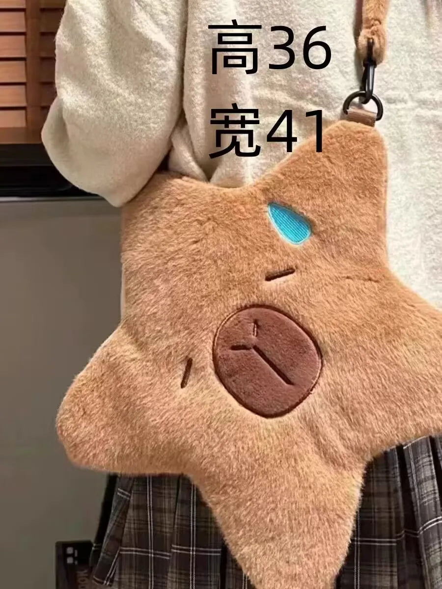 Cute Capybara Dolphin Plush Backpack – Dual-Purpose Shoulder Bag and Tote for Kids