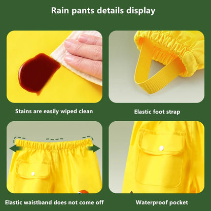 Waterproof Girls BWaterproof Toddler Rain Pants Windproof Mud Trousers Cartoon Dinosaur Unicorn