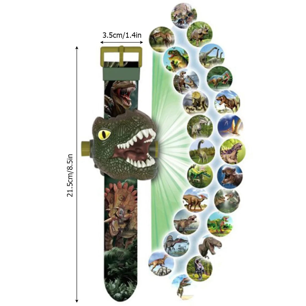 Kids Dinosaur Projection Watch – Cartoon Projector Wristwatch for Boys & Girls, Educational Flashing Toy