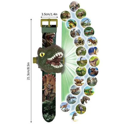 Kids Dinosaur Projection Watch – Cartoon Projector Wristwatch for Boys & Girls, Educational Flashing Toy