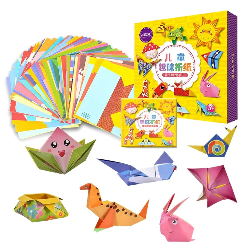 108Pcs Cartoon Origami Paper and Craft Book – DIY Handmade 3D Puzzle Animal Educational Toy for Kids