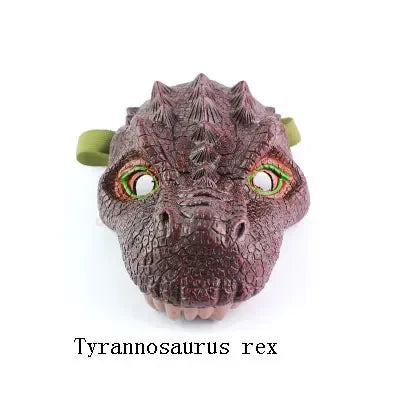 Soft Vinyl Dinosaur Hand Puppet, Rubber Animal Head Toy Glove Gift for Halloween
