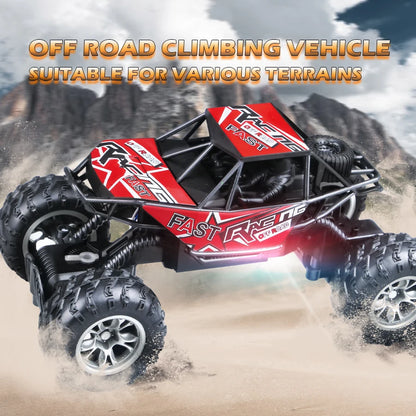 4-Way Remote Control Car with Lights and Anti-Slip Rubber Tires