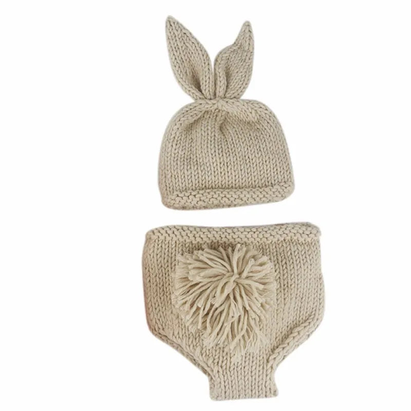 Newborn Photography Props – Baby Boy & Girl Knitting Radish Costume with Pant & Hat, Romper Photo Outfit for Photoshoots