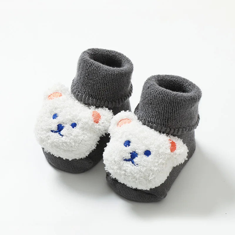 Infant Newborn Baby Socks – Cartoon Plush Thick Warm Floor Socks for Girls & Boys