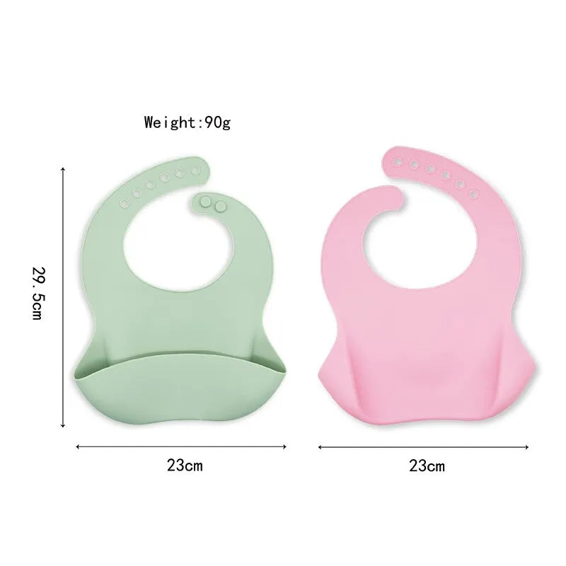 Waterproof Baby Bibs – Adjustable Soft Silicone Feeding Bibs with Cute Cartoon Animal Prints for Boys & Girls - Kidzy Market