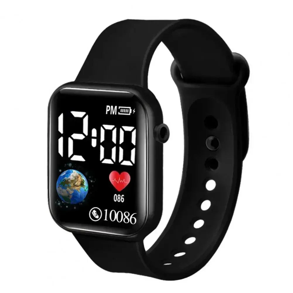 LED Digital Display Waterproof Electronic Smart Sport Fitness Watch Universal for Children