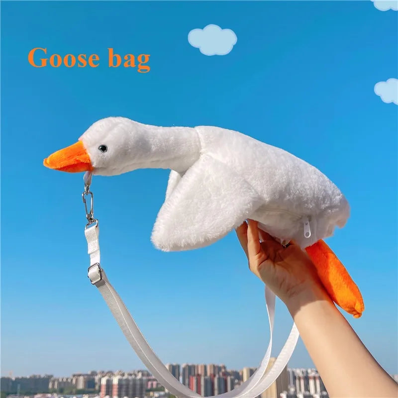 Fur Chicken Plush Bag – Ugly Hen Handbag with Funny Kawaii Chicken Pendant Keychain for Women