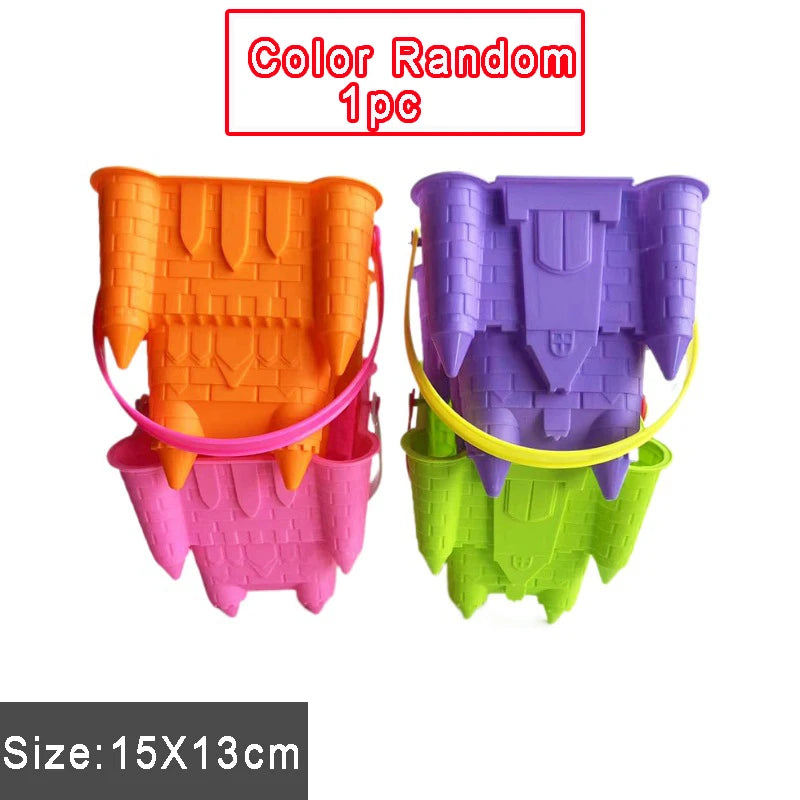 Kids Sandbox Mold Set With Shovel & Castle Brick Walls — Outdoor Beach Sand Play Toy