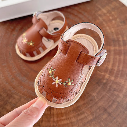 Infant Baby Sandals – Summer Crib Shoes, Flat First Walkers for Boys & Girls, Wedding Dress Shoes
