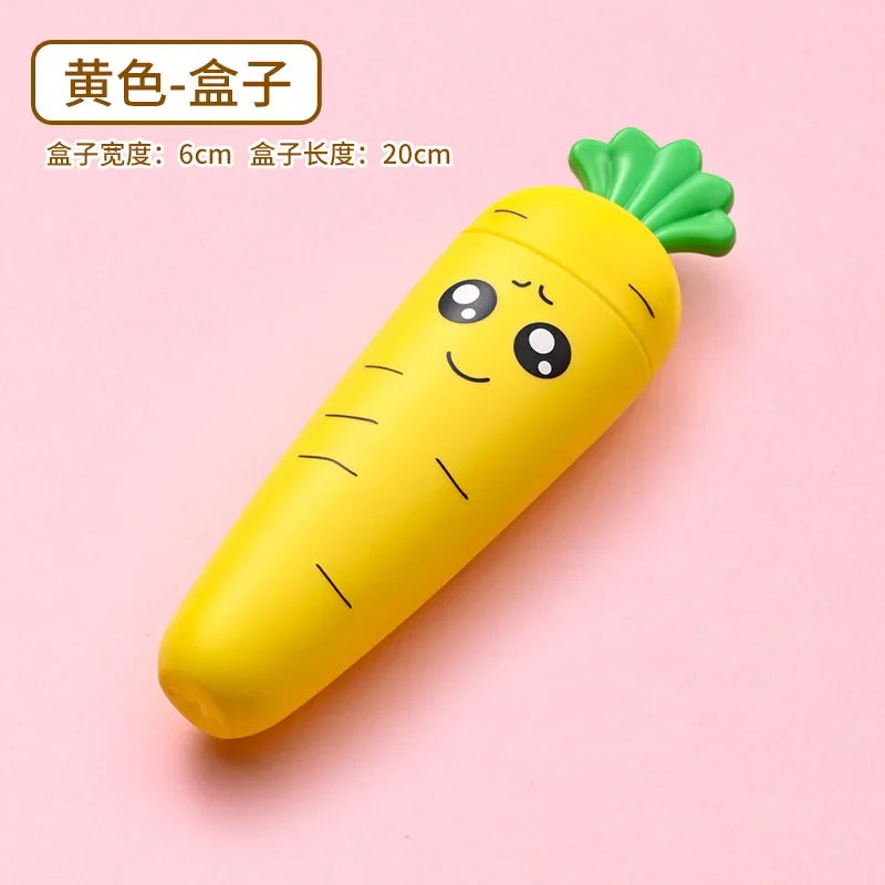 Cartoon Carrot Spoon & Fork Set for Babies - Cute Short Rice Spoon, Children's Tableware, Stainless Steel Feeding Utensils