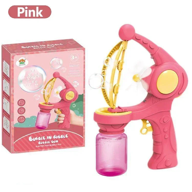 Automatic Rocket Bubble Gun for Kids – Battery-Powered Bubble Machine & Bubble Blower for Outdoor Parties & Gifts (3×AA Not Included)