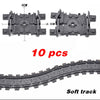 City Trains Flexible Tracks – Soft Straight, Curved Rails, and Switch Building Block Railways Toy for Kids