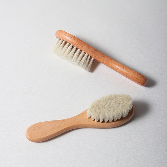 Hot Sale Safety Natural Wool Beech Wooden Comb - Kids & Baby Hair Brush - Good Quality