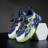 Kids Breathable Mesh & PU Leather Sneakers - Lightweight School Sports Running Shoes (Ages 7-13)