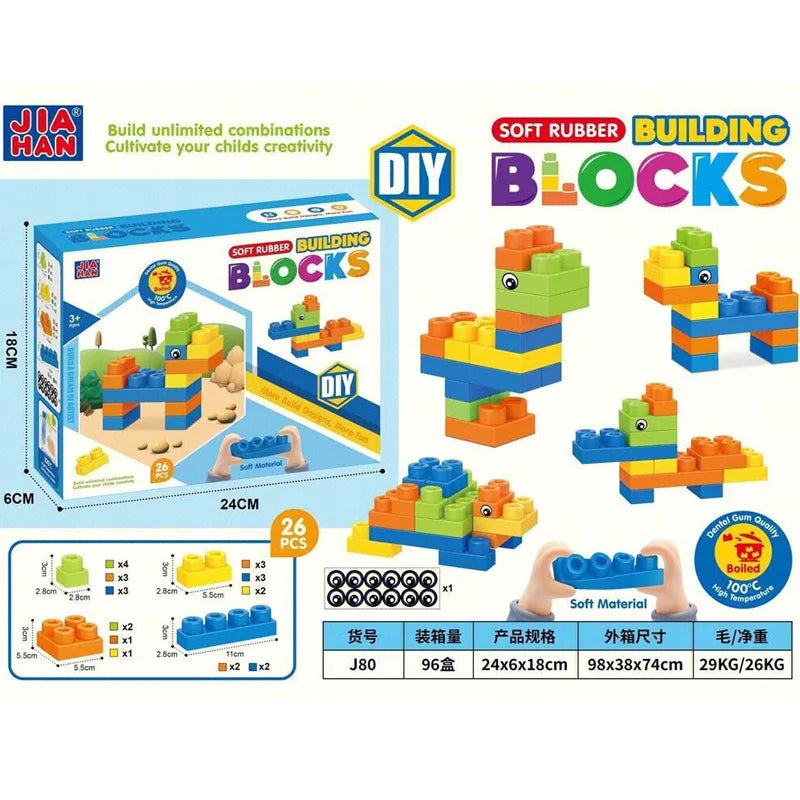 Large Particle Soft Building Blocks Set – DIY Educational Science & Puzzle Toy for Kids, Kindergarten Assembly Blocks
