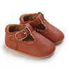 Baby Shoes Classic Stripe Leather – Multicolor Boy & Girl Shoes, Anti-Slip Rubber Sole First Walkers Infant Moccasins