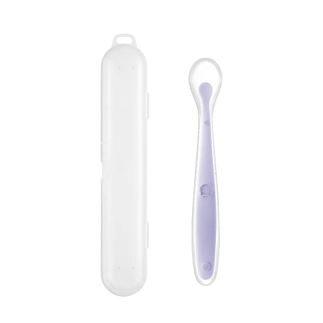 Baby Food Feeding Spoon Set – Stainless Steel Scraping & Soft Silicone Spoon for Infants and Toddlers – Includes Storage Box – BPA Free Baby Utensils for Puree, Soft Foods & Weaning