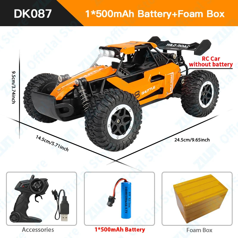 ZWN 1:16/1:20 RC Car with LED Light and 2WD Off-Road Climbing Remote Control