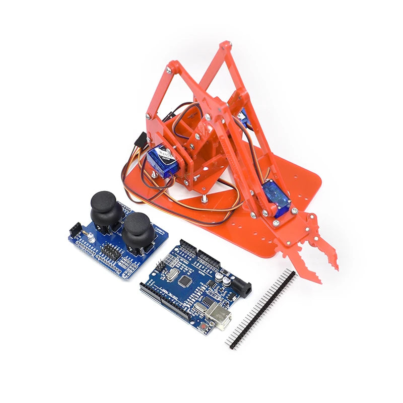 SG90 4 DOF Unassembled Acrylic Mechanical Robot Manipulator Claw for Arduino, UNO Programmable DIY Robot Arm Starter Kit