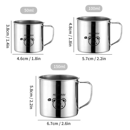 WORTHBUY 304 Stainless Steel Mini Mug with Handle — Anti-Drop Portable Kids Water & Milk Cup for Tea & Outdoor Picnic Drinkware