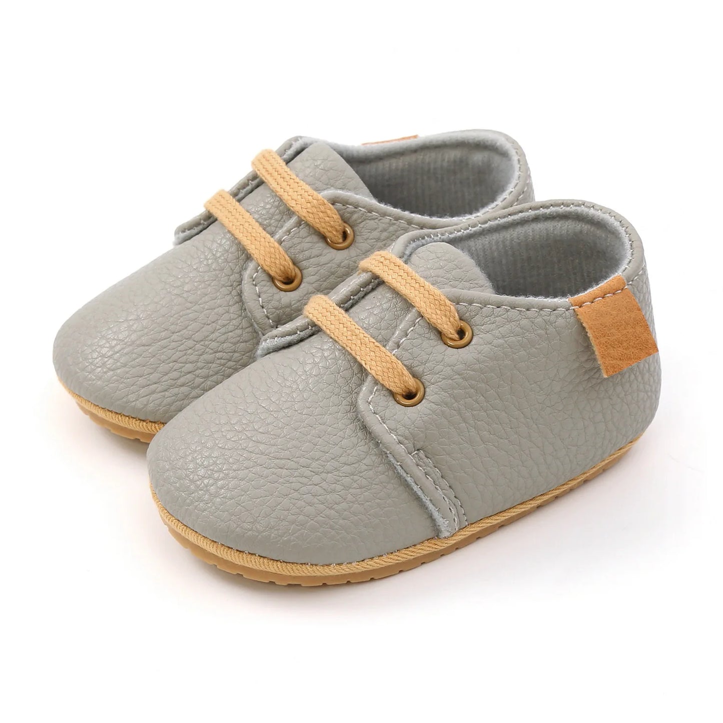 Meckior Baby Shoes Retro Leather Boy Girl Multicolor Toddler Rubber Sole Anti-Slip First Walkers Infant Shoes