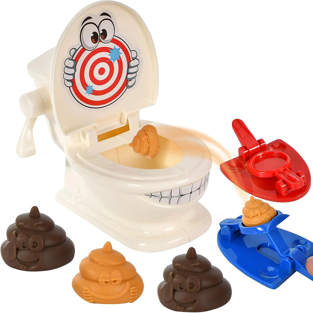 1-Set Poop Shooter Two-Player Desktop Prank Game – Funny Toilet Poop Toss Game, Creative Party & Kids Gift