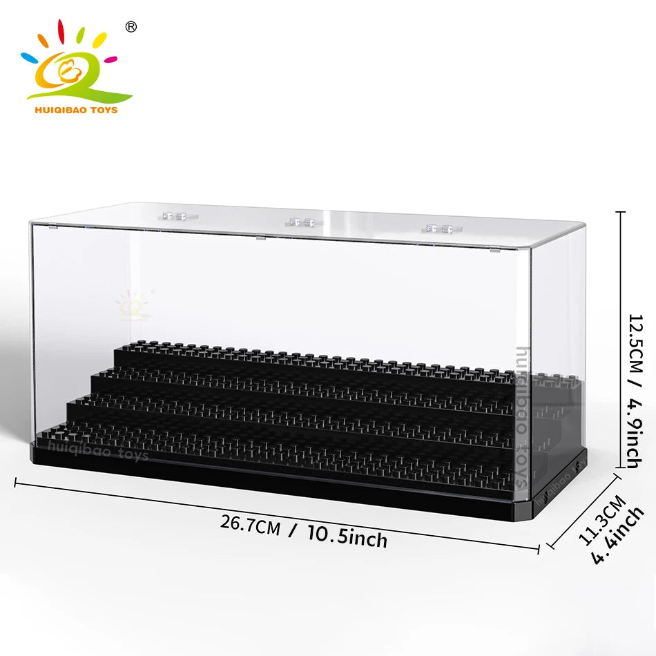 HUIQIBAO Dustproof Display Case – Model Collection Showcase for Building Blocks and Bricks Toy