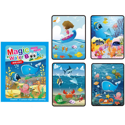 Kids Magic Water Drawing and Coloring Book – Reusable Painting Toy for Boys and Girls