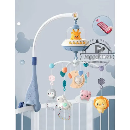 Musical Baby Crib Mobile With Lights and Music Projection Remote Control Crib Toy for Newborns
