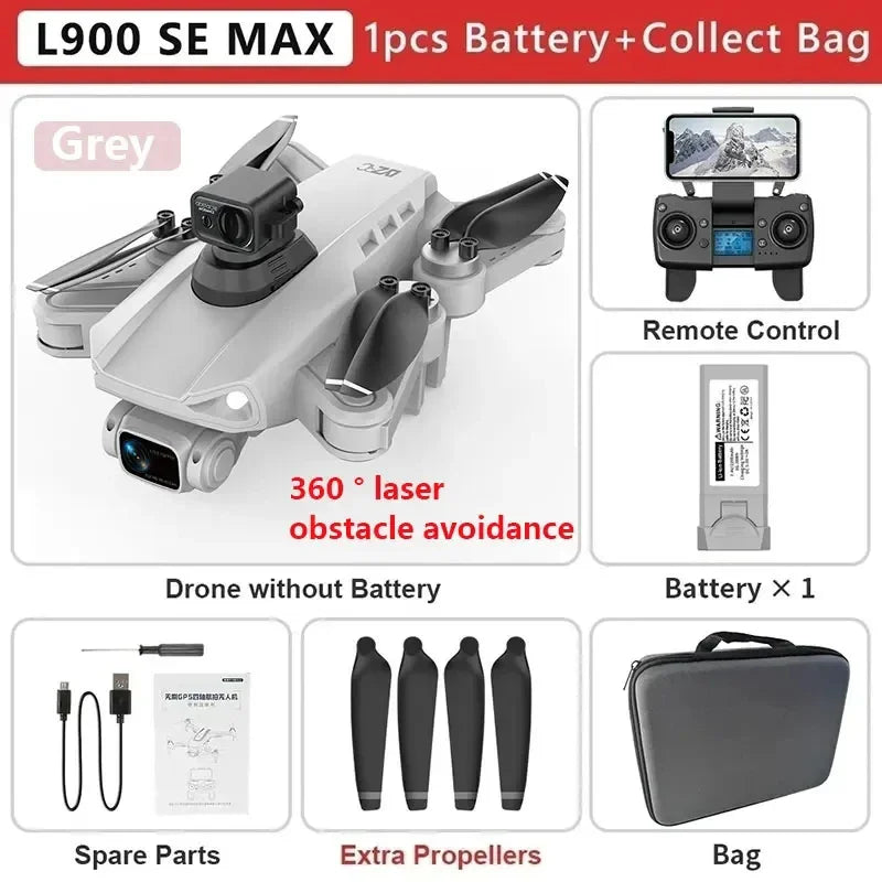 L900 Pro SE Max GPS Drone – 4K Dual HD Camera 5G WiFi FPV Quadcopter with Obstacle Avoidance