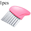 Crinkle Wavy Slicer Knife - Stainless Steel Waffle Fry Cutter for Vegetables and Potatoes