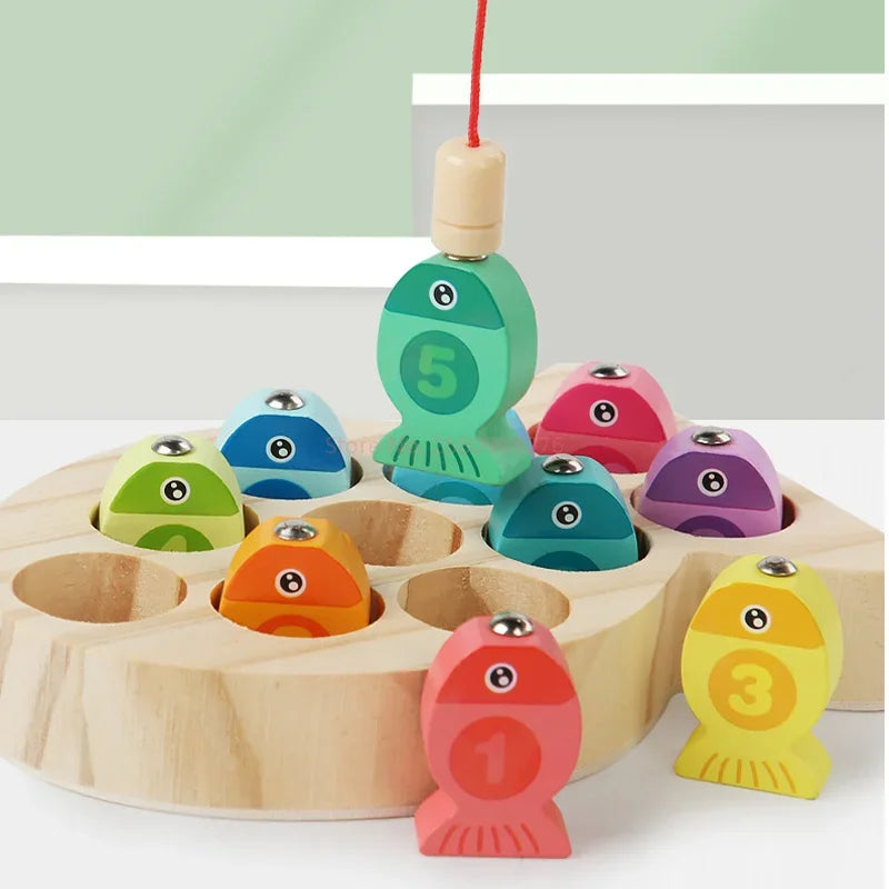Wooden Children’s Fishing Toys – Montessori Early Education, Number & Alphabet Learning Game