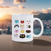 Cute Animal Ceramic Mug 11 oz (320 ml) — Kids Breakfast Cup with Panda, Lion & Koala Designs