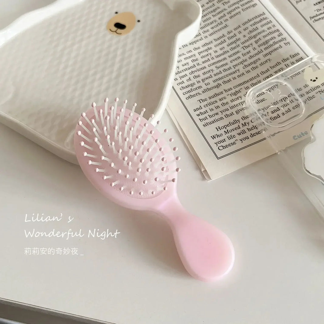 1 Piece Small Toddler Girl Hair Brush - Solid Color Massage Air Cushion Comb for Kids - Lovely Hair Care Tool